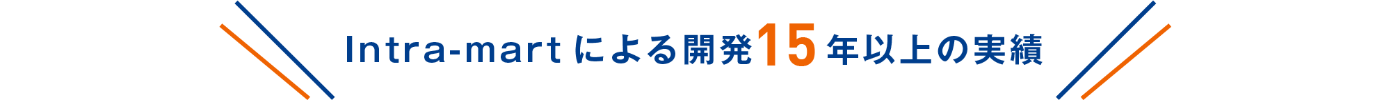 Intra-martによる開発15年以上の実績